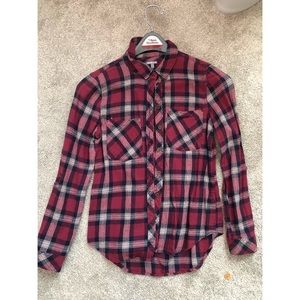 Maroon plaid shirt